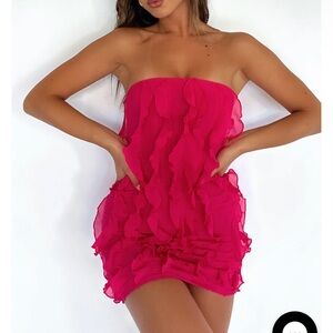 Pink dress - ruffles. NEW W TAG